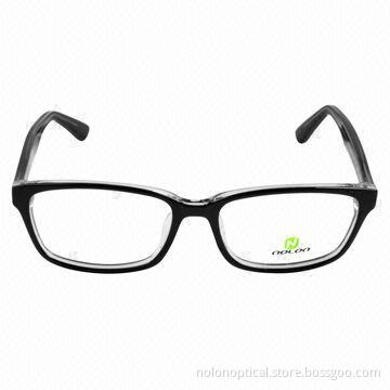 Black Acetate Optical Frame with Spring Hinge, OEM/ODM Orders Welcomed
